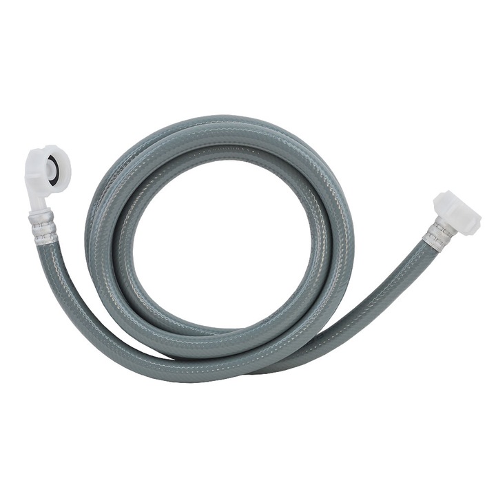 Furtun alimentare masina de spalat, rufe sau vase, 3/4, PVC, 2 m, Argintiu, Everline FAQ