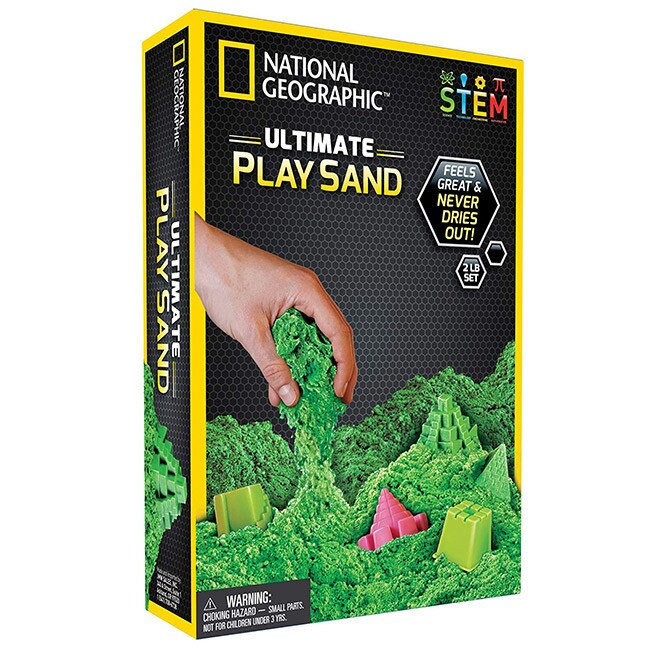 Nisip de de modelare, Kinetic, non-uscare, National Geographic - verde, 900g
