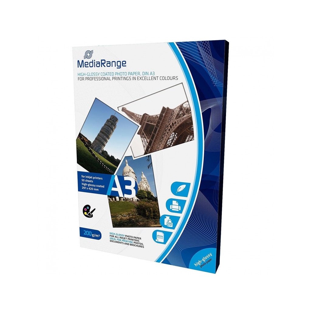 Hartie foto MediaRange A3, Glossy 200g.mp/50pagini