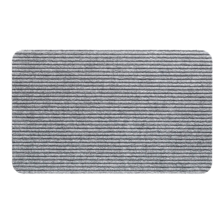 Вътрешен входен килим Renox 203, изработен от полипропилен, сив цвят, правоъгълна форма, размери 80 х 50 см
