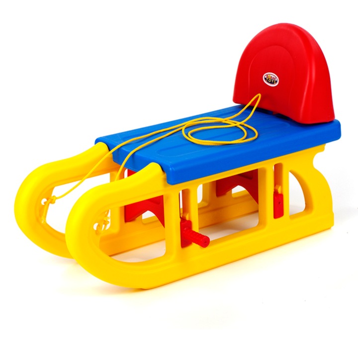 Burak Toys műanyag szánkó háttámlával, 70x35x47cm, többszínű