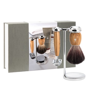 Set de barbierit cu aparat de ras clasic si pamatuf Black Badger cu par de bursuc GS VIVO OLIVE Set de barbierit cu aparat de ras clasic si pamatuf Black Badger cu par de bursuc GS VIVO OLIVE