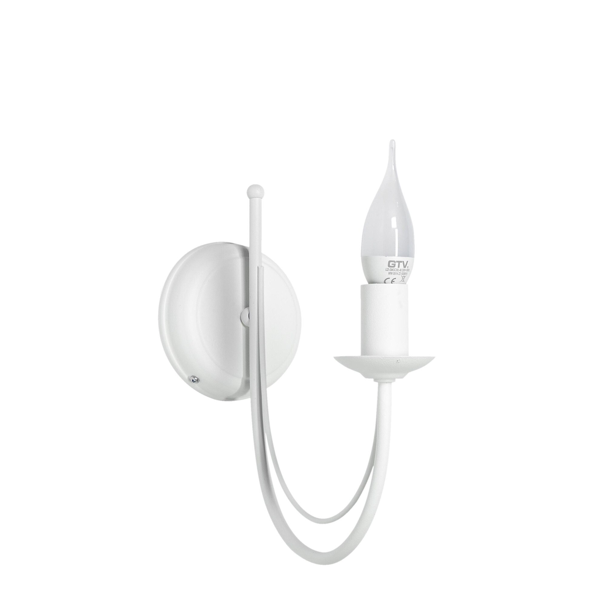 Aplica Nicosia Lampex, Metal, Alb/Gri