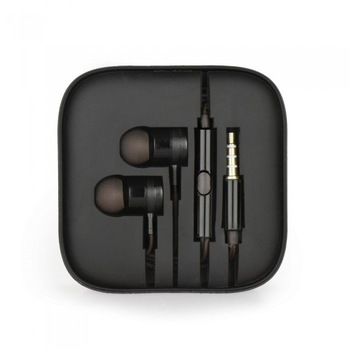 Casti Audio IN-EAR Metal, cu Microfon, Negru Casti Audio IN-EAR Metal, cu Microfon, Negru