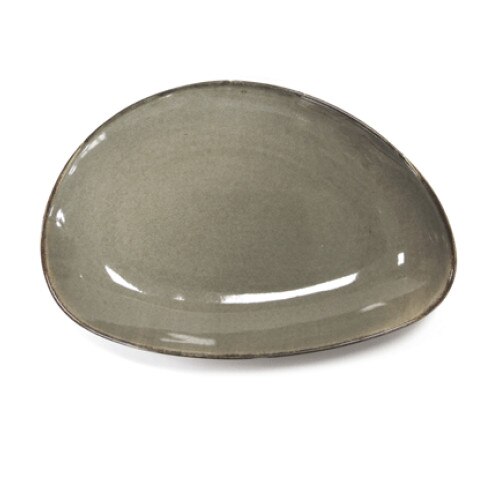 Platou portelan oval adanc ANTIQUE GREY 35cm