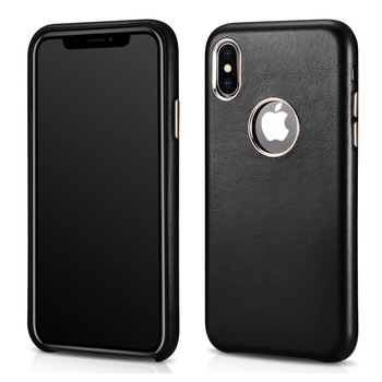Husa iPhone XS Max, iCarer, slim din piele naturala, tip back cover, culoare Negru Husa iPhone XS Max, iCarer, slim din piele naturala, tip back cover, culoare Negru