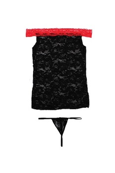 Set 2 piese lenjerie intima dama, negru/rosu, Rosu / Negru Set 2 piese lenjerie intima dama, negru/rosu, Rosu / Negru