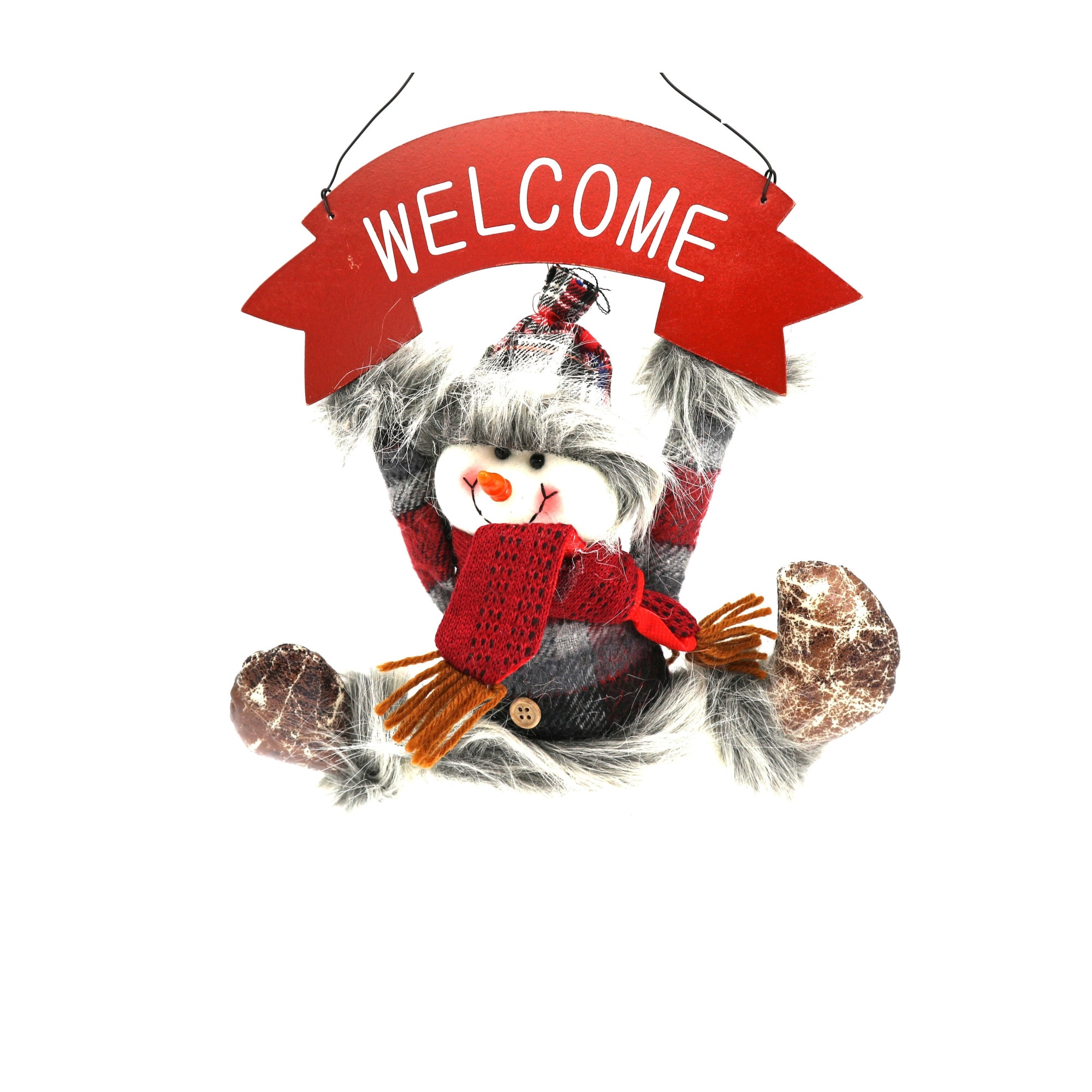 Decoratie Om de Zapada Craciun Welcome AndrewKai Home, Lemn 30x30