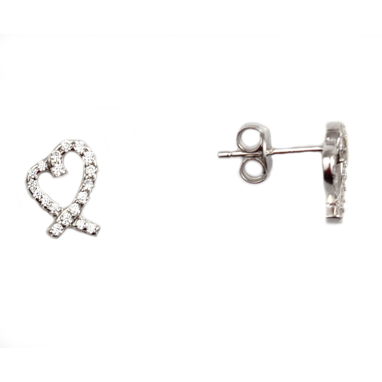 Cercei argint rodiat inimioare - DA89