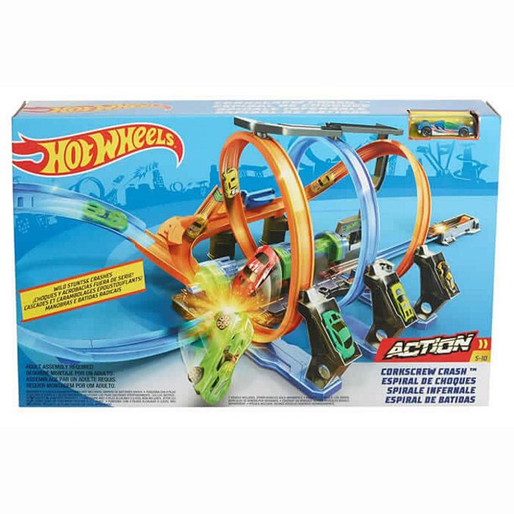 Set de joaca Hot Wheels, Corkscrew Crash