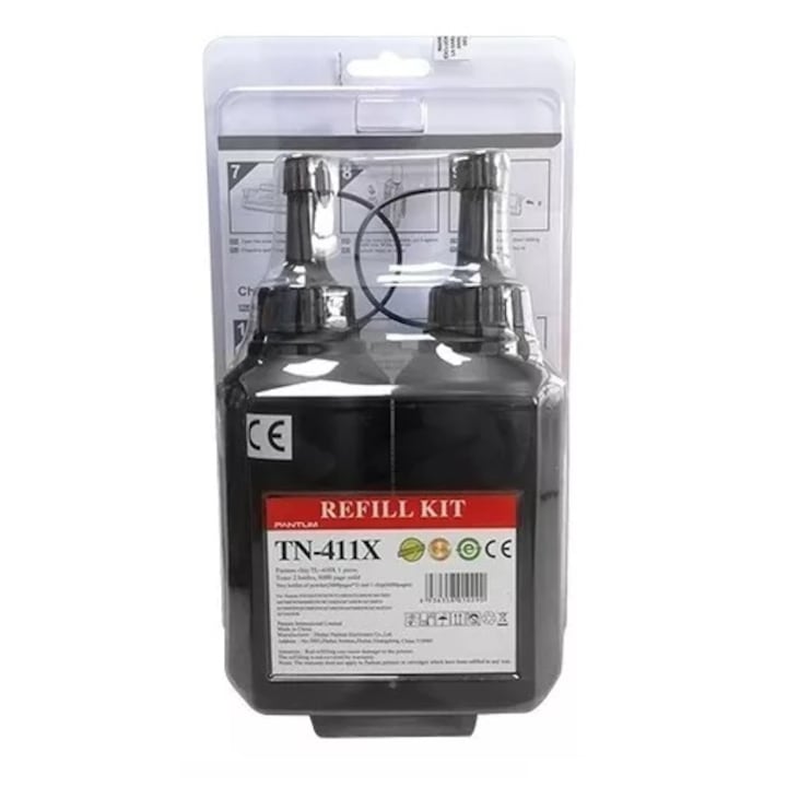 Kit Refil Pantum TN411X TL410X TL411X TL411XW, capacitate 6000 pagini, pentru seriile P3010, P3300, M6700, M6800, M7100, M7200, M7300 si M7310