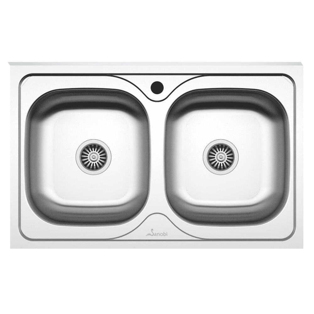 Chiuveta Sanobi 1002.MM.800X500mm, adancime 150mm, cuva universala, montare pe masca, finisaj lucios