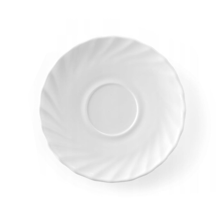 Set 6 farfurii ceai, Hendi, Portelan, Alb