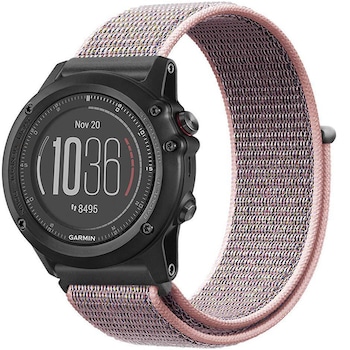 Curea ceas Smartwatch Garmin Fenix 5, 22 mm iUni Soft Nylon Sport, Soft Pink Curea ceas Smartwatch Garmin Fenix 5, 22 mm iUni Soft Nylon Sport, Soft Pink