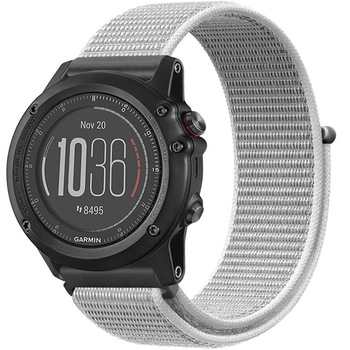 Curea ceas Smartwatch Garmin Fenix 5, 22 mm iUni Soft Nylon Sport, White Gray Curea ceas Smartwatch Garmin Fenix 5, 22 mm iUni Soft Nylon Sport, White Gray