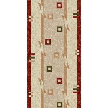 Traversa Covor, Lotos 579, Crem/Rosu, 60x400 cm, 1800 gr/mp Traversa Covor, Lotos 579, Crem/Rosu, 60x400 cm, 1800 gr/mp