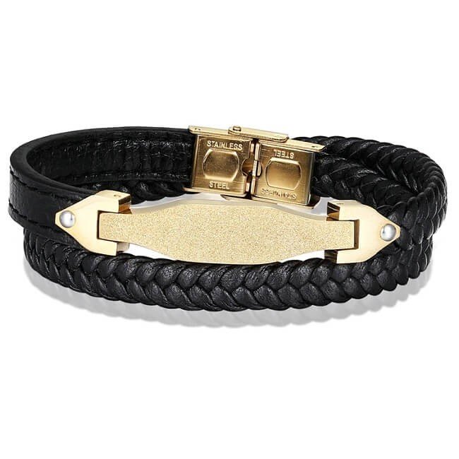 Bratara barbati Akzent piele neagra 8