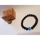 Bratara Roca Vulcanica Chakra Cruce Bleumarin Unisex
