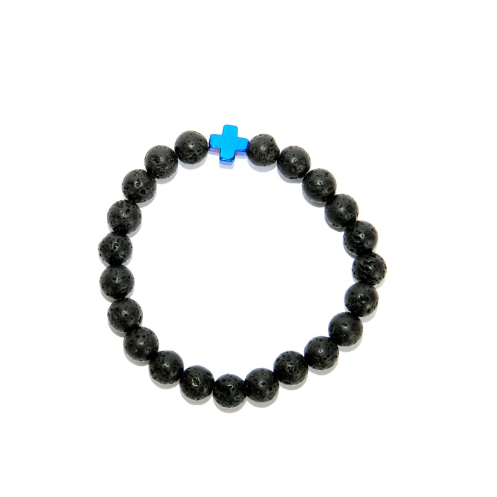 Roca Volcanica Chakra Cross Navy Blue unisex karkötő