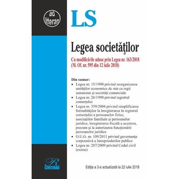 Legea Societatilor Act. 22 Iunie 2018 Legea Societatilor Act. 22 Iunie 2018