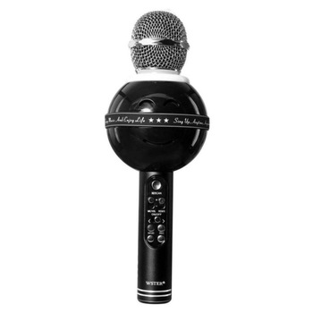 Microfon Karaoke Cu Bluetooth Si Boxa Incorporata , Compatibil cu Orice Smartphone , Acumulator Integrat , Negru Microfon Karaoke Cu Bluetooth Si Boxa Incorporata , Compatibil cu Orice Smartphone , Acumulator Integrat , Negru