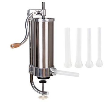 Masina de umplut carnati vertical profesional , Inox, 3 Kg, 4 palnii incluse , model 2019 Masina de umplut carnati vertical profesional , Inox, 3 Kg, 4 palnii incluse , model 2019
