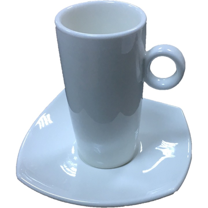 Set 12 buc ceasca si farfurie pentru cafea, ceai Moratti, portelan 325 ml
