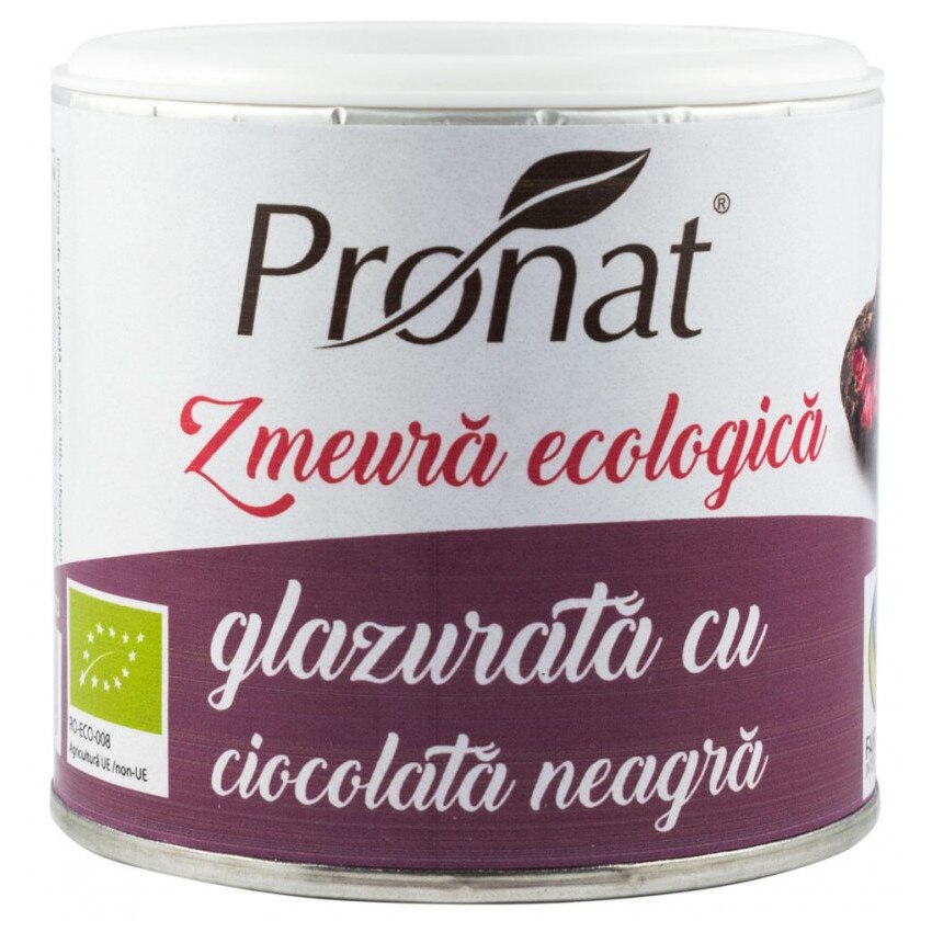 Zmeura glazurata cu ciocolata neagra, Pronat - 100 gr