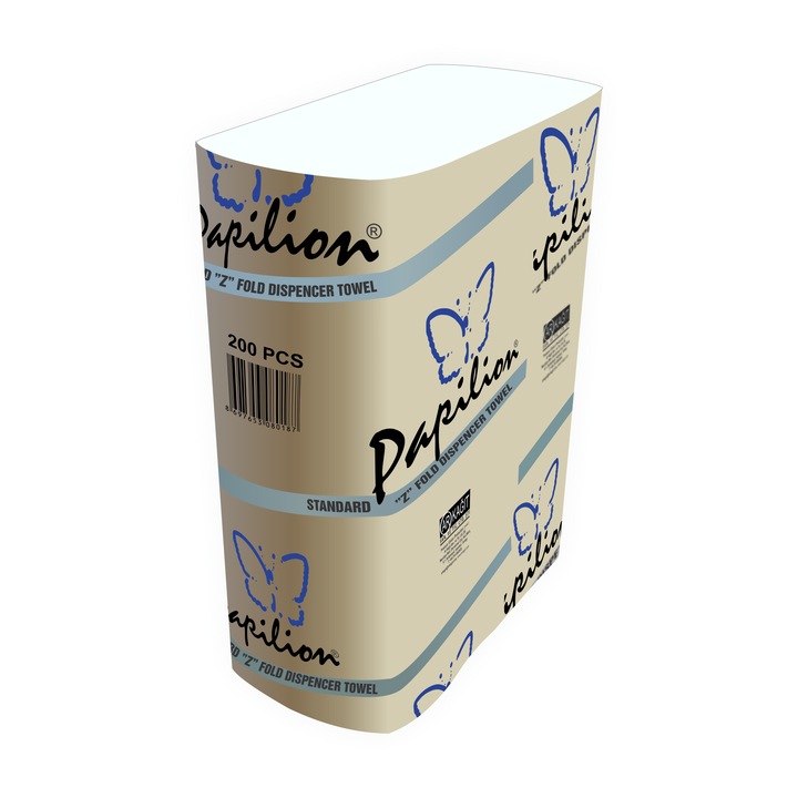 Prosoape de hartie pliate Z Papilion Standard, 200 foi, 23 x 21 cm