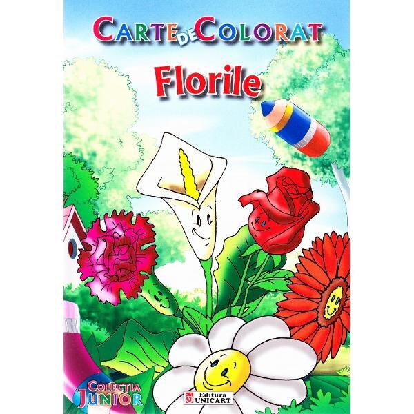 Florile - Carte de colorat