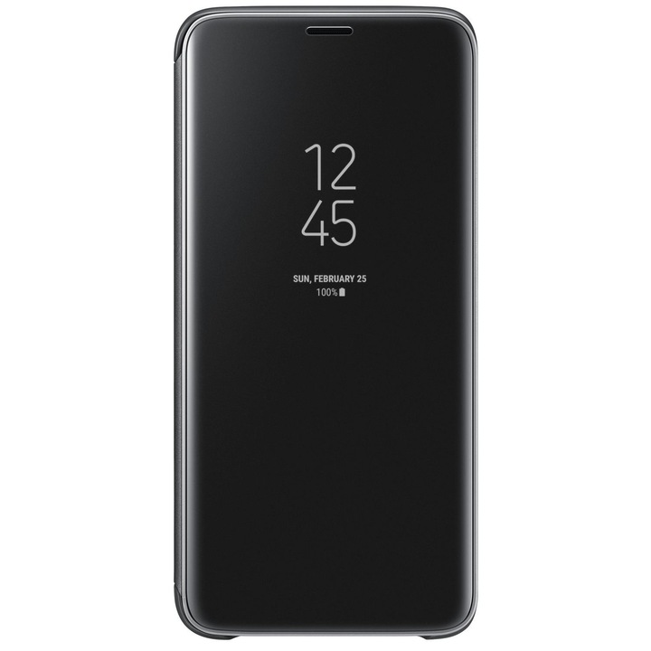 Husa de protectie Clear View pentru Samsung Galaxy S7, flip cover, Negru, BBL2583