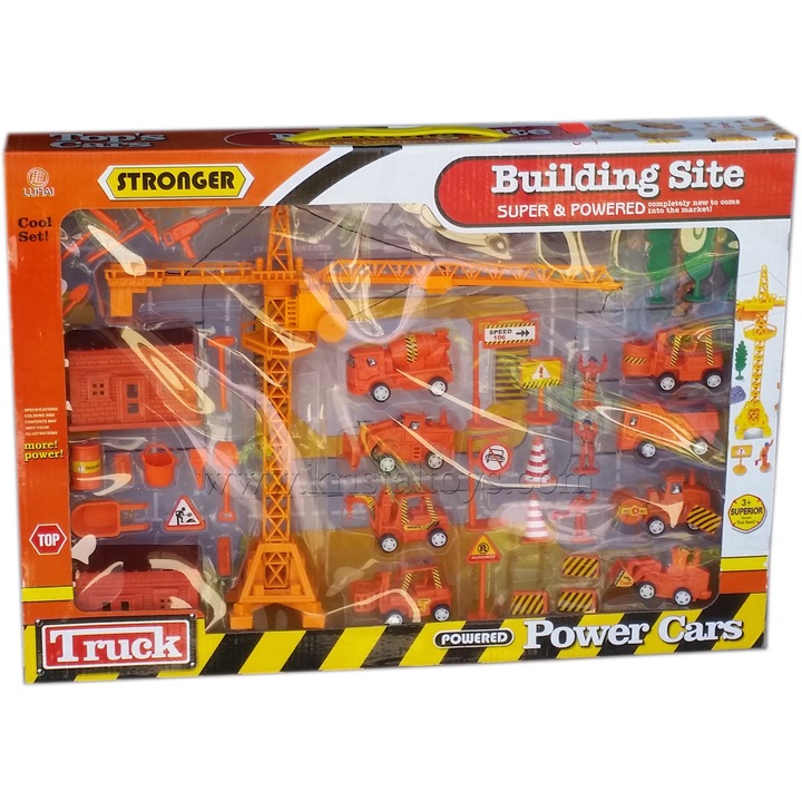 Комплект Kristaltoys Строителна площадка с кран и аксесоари