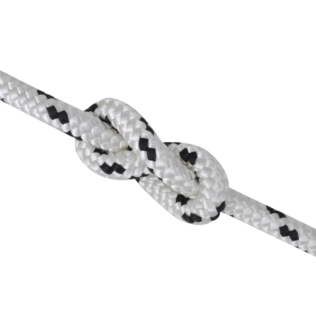 Franghie barca vidaXL, Poliester, 10 mm x 50 m, Alb
