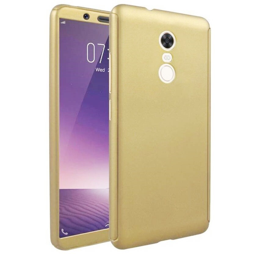Husa Full Cover 360° (fata + spate + folie sticla) pentru Xiaomi Redmi 5, Gold