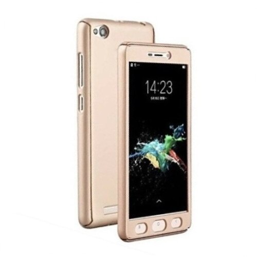 Husa Full Cover 360° (fata + spate + folie sticla) pentru Xiaomi Redmi 5A, Gold