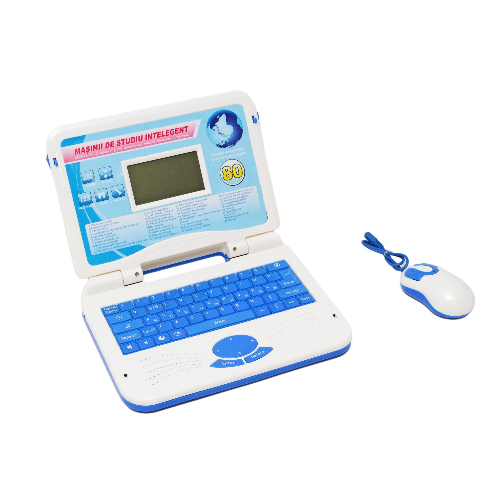 Derive syllable puppy Laptop interactiv pentru copii-Primul meu calculator, roman-englez,80  functii,Sarra,albastru - eMAG.ro