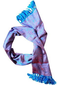 Esarfa Matase Naturala Orientala Lakshmi shop, violet cu bleu, 160 x 60 cm Esarfa Matase Naturala Orientala Lakshmi shop, violet cu bleu, 160 x 60 cm