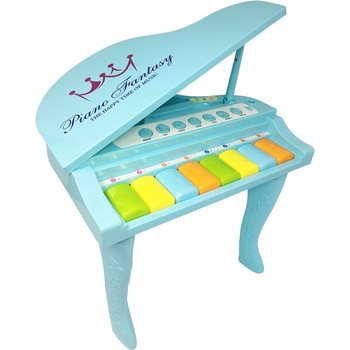 Pian Fantasy cu 8 note musicale, melodii demonstrative, lumini, albastru Pian Fantasy cu 8 note musicale, melodii demonstrative, lumini, albastru