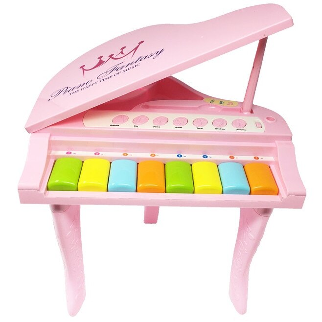 Pian Fantasy cu 8 note musicale, melodii demonstrative, lumini, roz