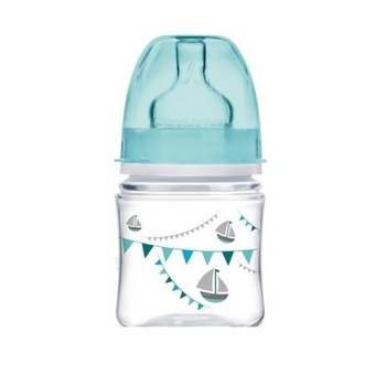 Biberon din polipropilena cu tetina din silicon 120 ml 0+ luni Canpol Babies 35/228T, Turcoaz Biberon din polipropilena cu tetina din silicon 120 ml 0+ luni Canpol Babies 35/228T, Turcoaz