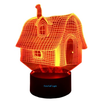 Lampa De Veghe 3D LED Casuta, FizioTab® Light, 7 Culori, Lumina Ambientala, Alimentare USB Lampa De Veghe 3D LED Casuta, FizioTab® Light, 7 Culori, Lumina Ambientala, Alimentare USB