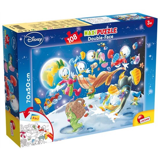 Puzzle Lisciani, Supermaxi cu 2 fete, Donald, 108 piese