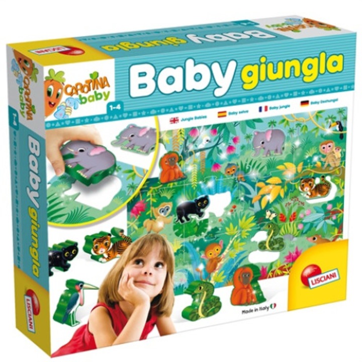Комплект от 9 бебешки пъзела Lisciani, Baby jungle