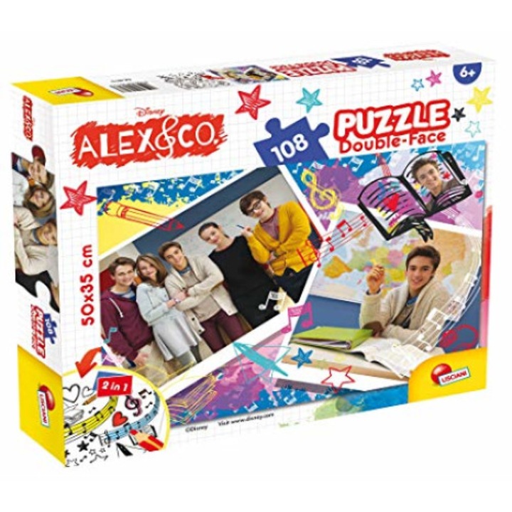 Puzzle Lisciani, Plus, cu 2 fete, Alex & CO, 108 piese