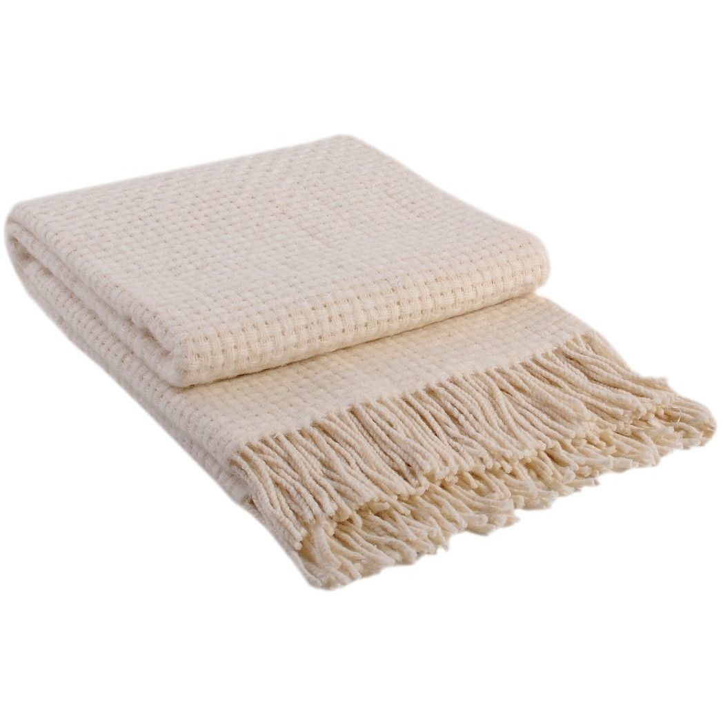 Patura lana merinos Valentini Bianco Rogojka, densitate 385 g/m2, crem, 140 x 200 cm