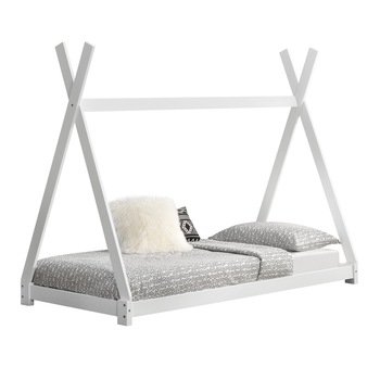 Pat copii Indira 3, en.casa, 208 x 96 x 163 cm, material design lemn de brad, alb mat Pat copii Indira 3, en.casa, 208 x 96 x 163 cm, material design lemn de brad, alb mat