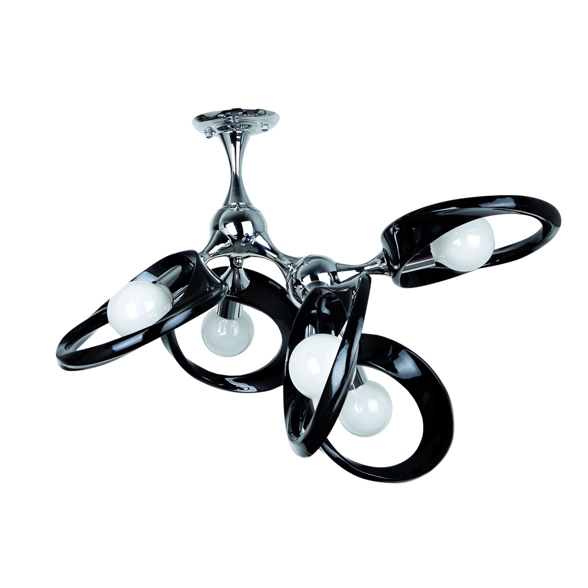 Candelabru ,,Emma'', 50 cm, 5 x 60W, Negru/Crom