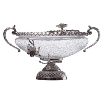 Bomboniera ovala din sticla model crapat 31*19*17cm Bomboniera ovala din sticla model crapat 31*19*17cm