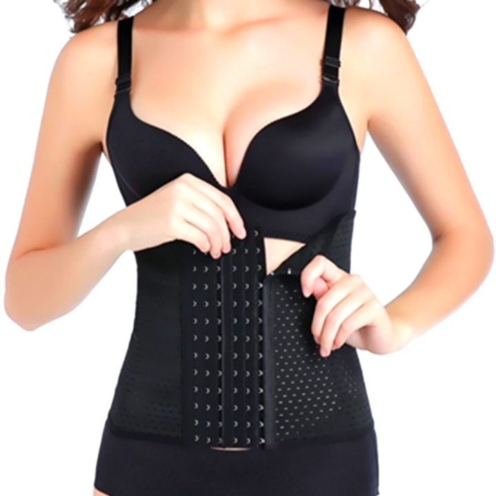 Centura tip corset modelator talie cu perforatii, aplatizeaza abdomenul, efect de lifting, marimea M