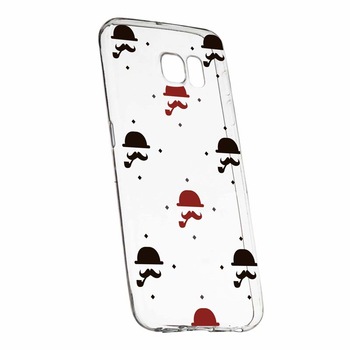 Husa pentru Samsung Galaxy S7 Edge, Silicon, Slim, Mustache, 180 Husa pentru Samsung Galaxy S7 Edge, Silicon, Slim, Mustache, 180